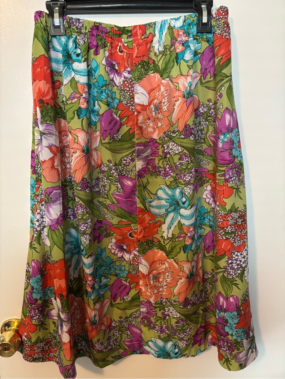 Cottagecore Fairycore Whimsical Floral A-Line Midi Skirt Large - Picture 4 of 4